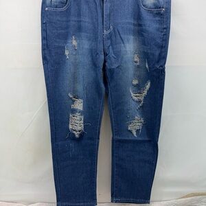Women's High Rise 3X Distressed Blue Jeans NWOT